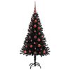 vidaXL Albero di Natale con 150 LED con supporto Nero 120 cm PVC