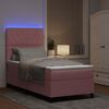 vidaXL Letto a Sorgente LED con materasso Rosa 100 x 200 cm Velluto