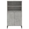 vidaXL Credenza Grigio Cemento 60x36x110 cm in Legno Multistrato