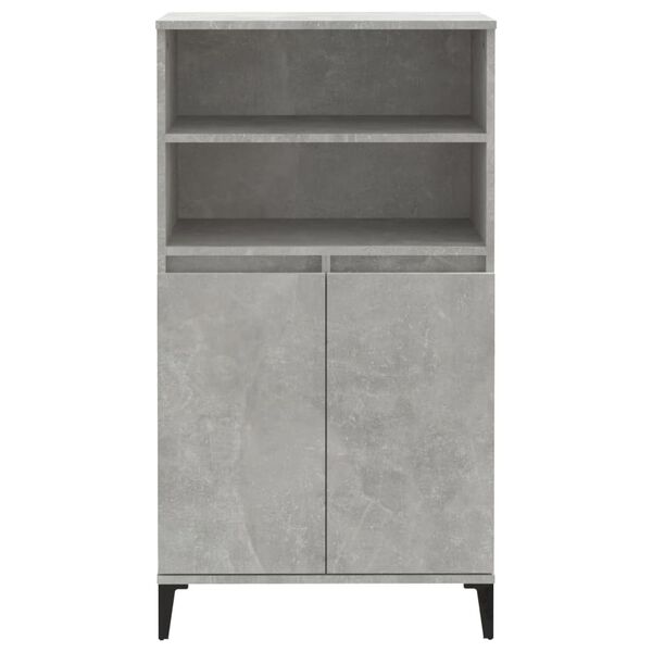 vidaXL Credenza Grigio Cemento 60x36x110 cm in Legno Multistrato