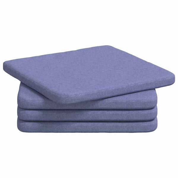 vidaXL Cuscini per Seduta 4 pcs Blu jeans 40 x 40 x 3 cm Tessuto