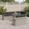 vidaXL Set Divano da Giardino 9 pcs Grigio chiaro Poly Rattan