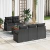 vidaXL Set Divano da Giardino con cuscino 6 pcs Nero polyrattan