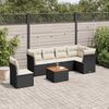 vidaXL Set Divani da Giardino con Cuscini 7pz Nero Polyrattan