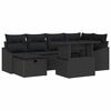 vidaXL Set Divano da Giardino con cuscino 7 pcs Nero Poly Rattan