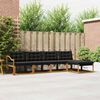 vidaXL Set di divani da esterno con cuscino 5 pcs Naturale e Nero