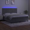 vidaXL Letto a Molle Materasso e LED Grigio Chiaro 160x200 cm Velluto
