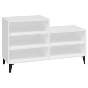 vidaXL Scarpiera Bianca 102x36x60 cm in Legno Multistrato