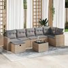 vidaXL Set Divano da Giardino 8 pz con Cuscini Beige in Polyrattan