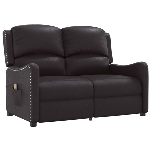 vidaXL Poltrona Massaggiante Reclinabile a 2 Posti Nera in Similpelle