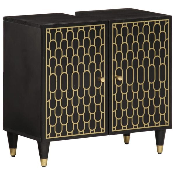 vidaXL Set Mobili da Bagno 2pz in Legno Massello di Mango