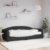vidaXL Divano Letto con Materasso Nero 90x200 cm in Tessuto