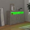 vidaXL Credenza con Luci LED Grigio Cemento 116x30x75 cm