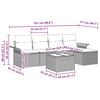 vidaXL Set Divano da Giardino 6 pcs Grigio chiaro Poly Rattan