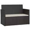 vidaXL Panca da Giardino con Cuscini Nera 105 cm in Polyrattan