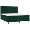 vidaXL Letto a Molle con Materasso e LED Verde Scuro 180x200cm Velluto