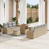 vidaXL Set Divano da Giardino con cuscino 10 pcs Beige Poly Rattan