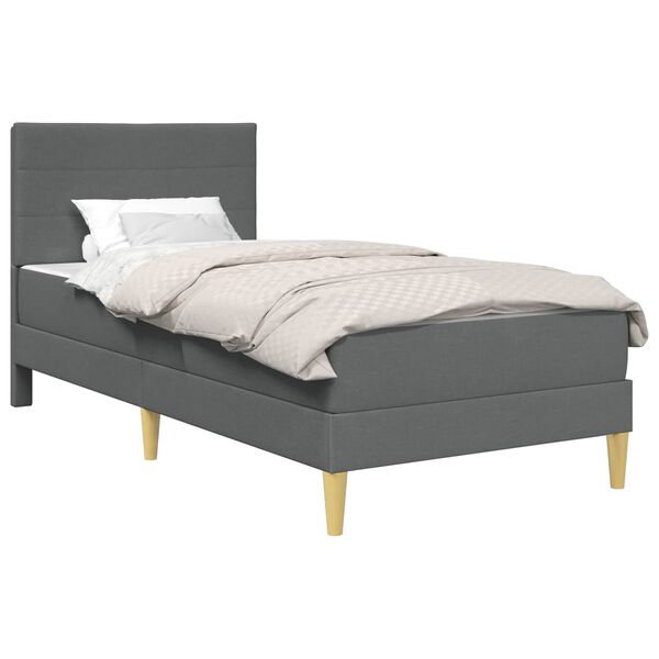 vidaXL Struttura letto con materasso Grigio scuro 90 x 190 cm Tessuto
