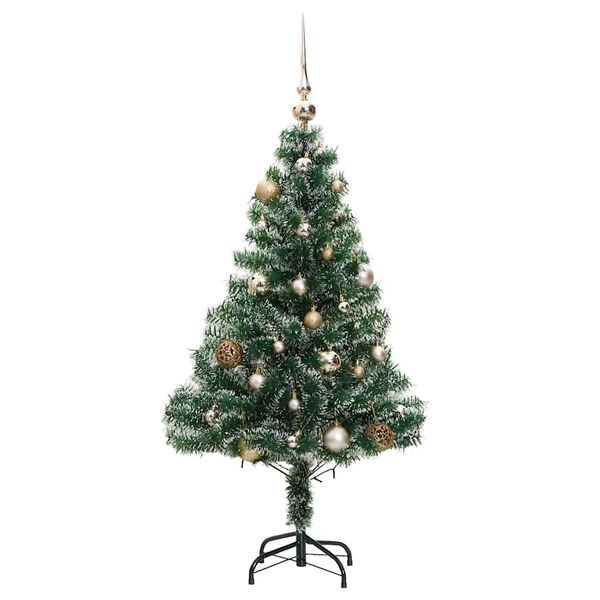 vidaXL Albero Natale Artificiale 150 LED Palline e Neve Fioccata 150cm
