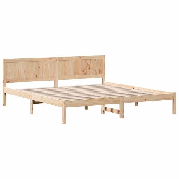 vidaXL Struttura del letto Marrone 200 x 200 cm Legno massello di pino