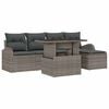 vidaXL Set Divano da Giardino 6 pz Grigio Poly Rattan