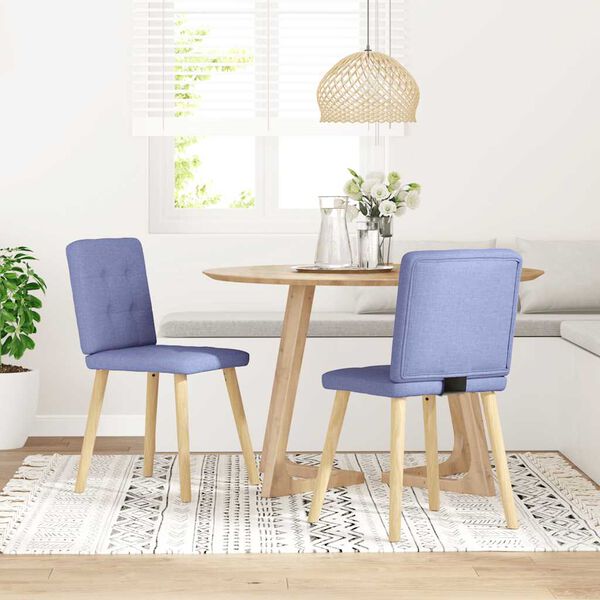 vidaXL Sedie da Pranzo 2 pz Blu Jeans in Tessuto