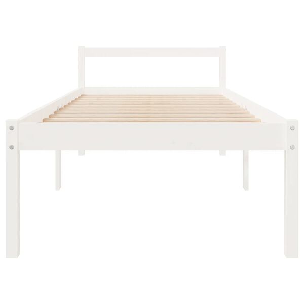 vidaXL Letto per Anziani Bianco 75x190 cm Small Single Legno di Pino