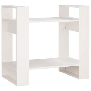 vidaXL Libreria/Divisorio Bianco 60x35x57 cm in Legno Massello di Pino