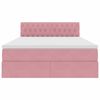 vidaXL Letto con Contenitore con materasso Rosa 140 x 200 cm Velluto