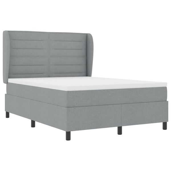 vidaXL Letto a molle con materasso Grigio chiaro 160 x 200 cm Tessuto