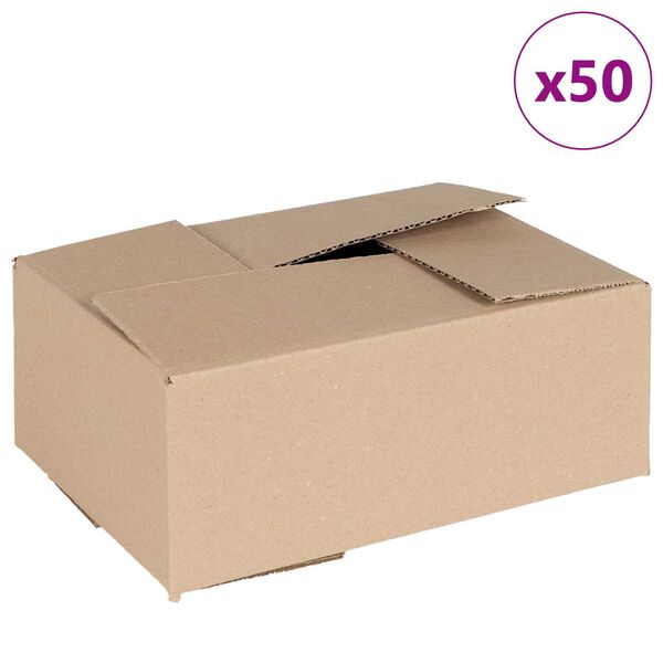 vidaXL Scatola Pieghevole 50 pcs Naturale 25 x 17,5 x 10 cm Cartone