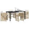 vidaXL Set da Pranzo per Giardino 5 pcs Beige polyrattan