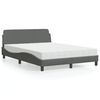 vidaXL Letto con Materasso Dover Grigio Scuro 120x200 cm Tessuto