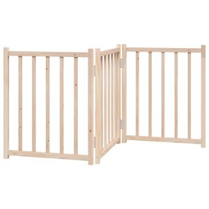 vidaXL Cancello per Cani Pieghevole 3 Pannelli 150 cm Massello Abete