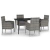 vidaXL Set Mobili da Pranzo per Giardino 5 pz Antracite