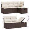 vidaXL Set Divani da Giardino 11 pz con Cuscini Polyrattan Marrone
