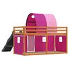 vidaXL Letto a Castello con Scivolo e Tende Rosa 90x200 cm