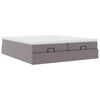 vidaXL Struttura Letto Pouf con Materassi Grigio 160x200 cm Similpelle