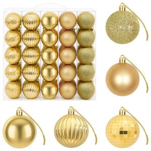 vidaXL Set di Palline di Natale 75 pz Oro 6 cm Polistirolo