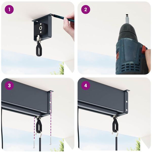 vidaXL Tenda a rullo Rigato Antracite 200 x 250 cm Tessuto e Alluminio