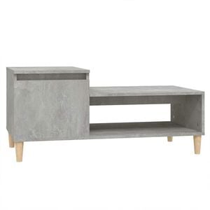 vidaXL Tavolino Salotto Grigio Cemento 100x50x45 cm Legno Multistrato