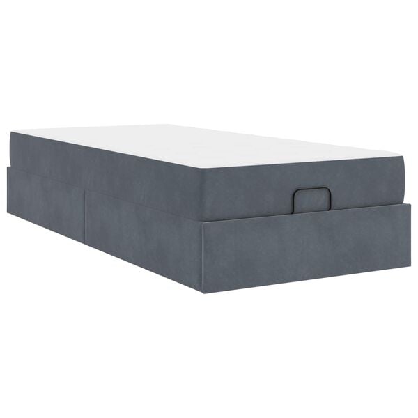 vidaXL Struttura letto con materasso 2 pcs Grigio Sfumato Velluto
