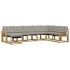 vidaXL Set di divani da esterno 8 pz Bianco e Grigio Chiaro