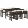 vidaXL Set da Pranzo da Giardino 7pz con Cuscini in Polyrattan Marrone