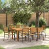 vidaXL Set da Pranzo per Giardino 9 pcs Nero Poly Rattan