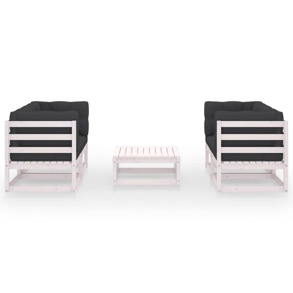 vidaXL Set Divani da Giardino 5 pz con Cuscini Legno Massello di Pino