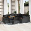 vidaXL Set Divano da Giardino 12 pcs Nero Rattan in Polipropilene