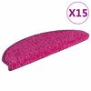 vidaXL Tappetini per scale 15 pz 65x21x4 cm rosa semicircolari grandi