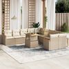 vidaXL Set Divani da Giardino 11 pz con Cuscini Beige in Polyrattan