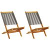 vidaXL Sedie Giardino 2pz Grigie Legno Massello Acacia e Polipropilene